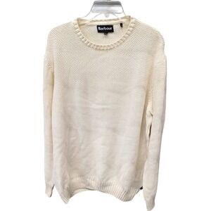Barbour‎ Men's Kelp Crew Sweater Cream Off White Cotton Knit Fisherman- XL